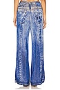 view 4 of 6 Aria Denim Print Wide Leg Pants in Blueberry