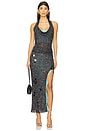 view 5 of 6 Dolly Sequins Long Skirt in Black Metallic