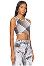 view 2 of 4 Jude Cropped Plaid Top in Charcoal Gray