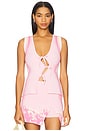 view 1 of 4 Nova Cherry Print Vest in Sweet Pink