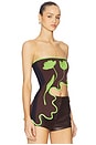 view 2 of 5 Pomelo Wavy Bra Top in Neon Lime
