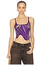 view 1 of 5 Mila Denim Print Tank Top in Purplicious