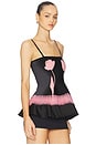 view 2 of 4 Tulip Needle Punch Tank Top in Pink & Black