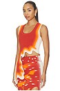 view 3 of 5 Kerry Wavy Tank Top in Fireball Orange