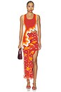 view 5 of 5 Kerry Wavy Tank Top in Fireball Orange
