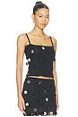 view 2 of 5 Ariel Sequins Tank Top in Midnight Black