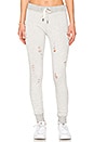 view 1 of 4 Nikki Distressed Sweatpants in Heather Grey