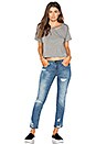 view 4 of 5 Codie Distressed Studded Crop Tee in Heather Gray