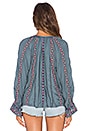 view 3 of 3 Long Sleeve Embroidered Peasant Top in Royal & Grey