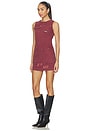 view 2 of 3 Distressed Canvas Dress in Burgundy