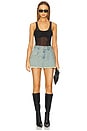 view 5 of 6 Studs Mini Distressed Denim Skirt in Blue
