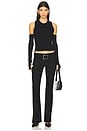 view 5 of 6 Twist Front Knit Top in Black