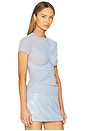 view 2 of 4 Mesh Gathering Baby Tee in Blue