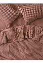 view 2 of 4 Gingham 100% Linen Duvet Cover in Rhubarb & Oatmeal