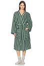 view 1 of 3 ALBORNOZ PEMBROKE STRIPE COTTON ROBE in Pine Green