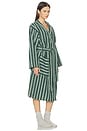 view 2 of 3 ALBORNOZ PEMBROKE STRIPE COTTON ROBE in Pine Green