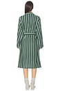 view 3 of 3 ALBORNOZ PEMBROKE STRIPE COTTON ROBE in Pine Green