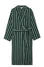 view 1 of 2 Pembroke Stripe Cotton Robe in Pine Green