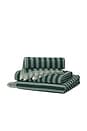 view 2 of 3 Pembroke Stripe Face Towel in Pine Green