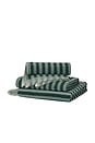 view 2 of 3 Pembroke Stripe Hand Towel in Pine Green