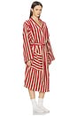 view 2 of 3 ALBORNOZ PEMBROKE STRIPE COTTON ROBE in Sandstone Red
