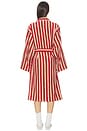 view 3 of 3 ALBORNOZ PEMBROKE STRIPE COTTON ROBE in Sandstone Red