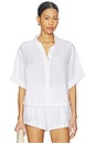view 1 of 4 Linen Button Up Top in White
