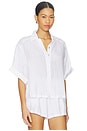 view 2 of 4 Linen Button Up Top in White
