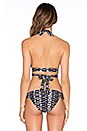 view 3 of 4 Gigi Wrap Halter Bikini Top in Tribal Fire