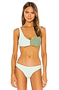 view 1 of 5 Two Tone Tie Bikini Top in Mint & Sage