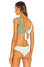 view 4 of 5 Two Tone Tie Bikini Top in Mint & Sage