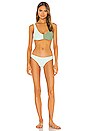view 5 of 5 Two Tone Tie Bikini Top in Mint & Sage