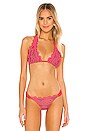 view 1 of 4 Lace Halter Bikini Top in Pink Crush