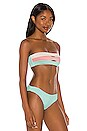 view 3 of 5 Color Block Bandeau Bikini Top in Divine