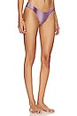 view 2 of 4 Basic Ruched Teeny Bikini Bottom in Violet Sunset