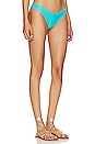 view 2 of 4 Basic Ruched Teeny Bikini Bottom in Turquoise