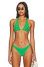 view 1 of 5 Beaded Brynn Halter Bikini Top in Seaweed