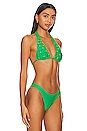 view 2 of 5 Beaded Brynn Halter Bikini Top in Seaweed