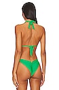 view 3 of 5 Beaded Brynn Halter Bikini Top in Seaweed