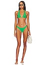 view 4 of 5 Beaded Brynn Halter Bikini Top in Seaweed