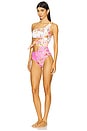 view 3 of 4 One Shoulder Cutout One Piece in Multi