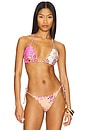 view 1 of 6 Embroidered Lettuce Edge Bikini Top in Bahia