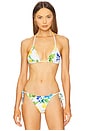 view 1 of 5 Embroidered Triangle Bikini Top in Bluebell