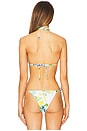view 3 of 5 Embroidered Triangle Bikini Top in Bluebell