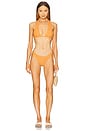 view 4 of 4 Basic Ruched Teeny Bikini Bottom in Orange
