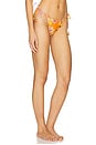 view 2 of 4 Embroidered Lettuce Edge Tie Side Teeny Bikini Bottom in Clementine