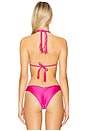 view 3 of 4 Isla Triangle Bikini Top in Cosmo Pink