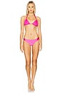 view 4 of 4 Basic Ruched Teeny Bikini Bottom in Cosmo Pink