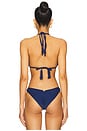 view 3 of 5 Isla Triangle Bikini Top in Navy