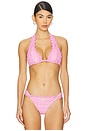 view 1 of 4 Lace Halter Bikini Top in Wisteria